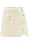 Self-portrait Boucle Mini Skirt In Yellow