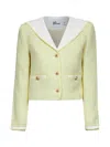 Self-portrait Yellow Wool Blend Bouclé Jacket In Yellow