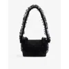 Self-portrait Christopher Kane Residency Shoulder Bag With All-over Sequins In Black