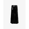 Self-portrait Womens Self Portrait Sequin Flared Woven Midi Skirt In Black
