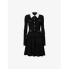 Self-portrait Womens Self Portrait Tailored Long-sleeves Knitted Mini Dress In Black