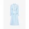 Self-portrait Midi Taffeta Dress In Blue