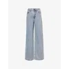 Self-portrait Light Blue Diamante Bow Jeans In Blue