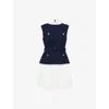 Self-portrait Chiffon Mini Dress - Women's - Polyamide/polyester/acrylic/polyesterwool In Blue