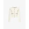 Self-portrait Embellished Cardigan In Cream