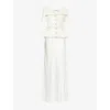 Self-portrait Tailored Belted Maxi Dress In Cream