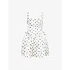 Self-portrait Pleated Polka-dot Duchesse-satin Mini Dress In Cream