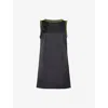 Self-portrait Embellished Satin Minidress In Black