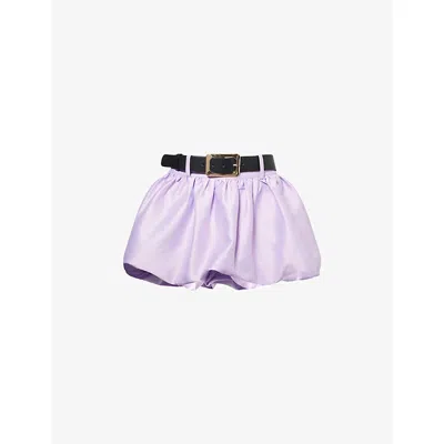 Self-portrait Womens Lilac Gathered Balloon Woven Mini Skort