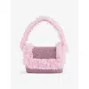 Self-portrait Womens  Lace-trim Crystal-embellished Bag In Pink