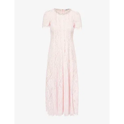 Self-portrait Lace Midi Dress In Pink