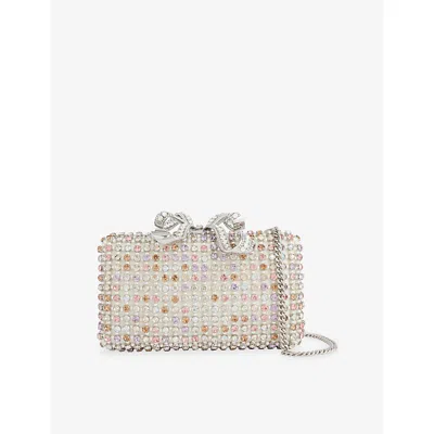 Self-portrait Womens Multi Crystal Satin Hard-shell Clutch Bag