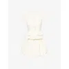 Self-portrait Womens Sequin-embellished Bubble-skirt Woven Mini Dress Cream In Cream