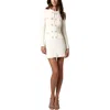 Self-portrait Embellished Waffle-knit Minidress