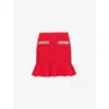 Self-portrait Womens Textured Two-buttoned-pockets Knitted Mini Skirt In Red