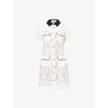 Self-portrait Delicate Lace Dress With Structured Pockets In White