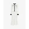 Self-portrait Pointelle Knit Contrast Midi Dress