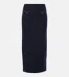 Self-portrait Midnight Blue Wool Blend Skirt In Blue