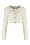Self-portrait Wool-blend Cardigan In Neutral
