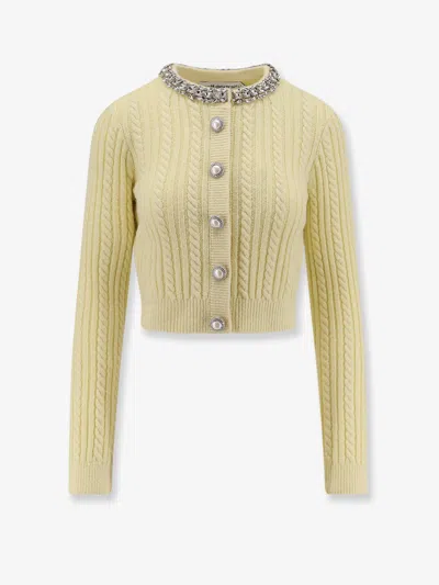 SELF-PORTRAIT WOOL BLEND CARDIGAN WITH RHINESTONES