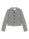 Self-portrait Wool Houndstooth Tailored Jacket Jackets Multicolor In Gray