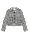 Self-portrait Wool Houndstooth Tailored Jacket Jackets Multicolor In Gray