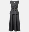 Self-portrait Grey Wool Tailored Midi Dress Clothing In Gray