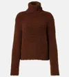 Self-portrait Wool-blend Turtleneck Sweater In Brown