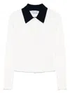 Self-portrait Self Portrait Women Wool Cardigan With Contrasting Collar In White