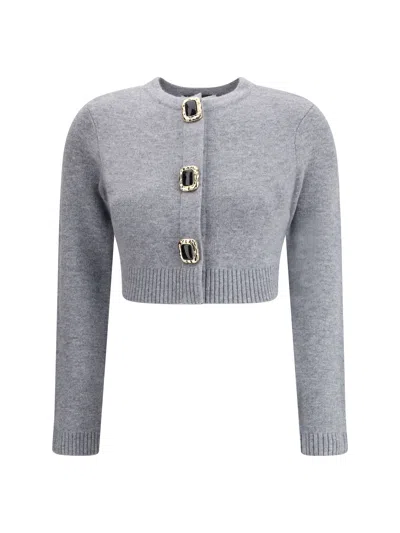 Self-portrait Wool Cardigan In Gray