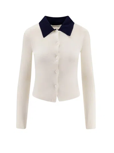 SELF-PORTRAIT WOOL CARDIGAN WITH CONTRAST COLLAR