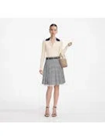 Self-portrait Wool Cardigan With Contrasting Collar
