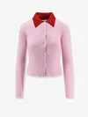 Self-portrait Wool Cardigan With Contrasting Collar