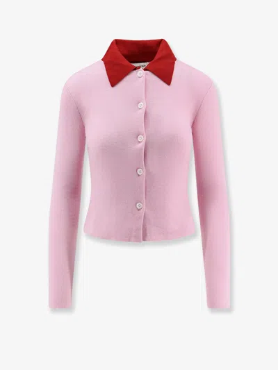Self-portrait Wool Cardigan With Contrasting Collar