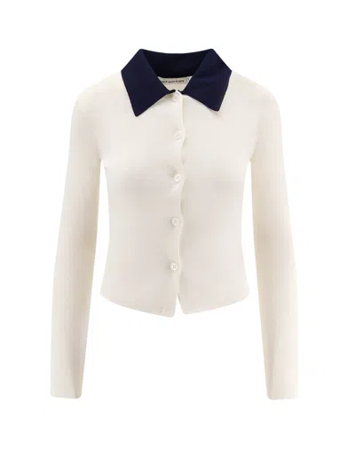 SELF-PORTRAIT WOOL CARDIGAN WITH CONTRASTING COLLAR