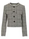 Self-portrait Wool Houndstooth Tailored Jacket Jackets Multicolor In Gray