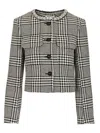 Self-portrait Wool Houndstooth Tailored Jacket Jackets Multicolor In Gray