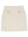 Self-portrait Wool Miniskirt In White
