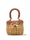 Self-portrait Woven Design Bag With Bow Detail And Chain-link Strap