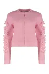 Self-portrait Cristopher Kane Residency Cardigan With Cut-out Details In Pink