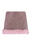 Self-portrait Crystal Miniskirt In Pink