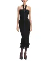 Self-portrait Black Self Portrait Viscose Dress In Black