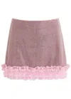 Self-portrait Crystal Miniskirt In Pink