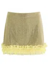 Self-portrait X Christopher Kane Crystal-embellished Mini Skirt In Yellow