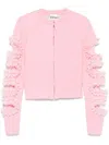 Self-portrait Cristopher Kane Residency Cardigan With Cut-out Details In 粉色