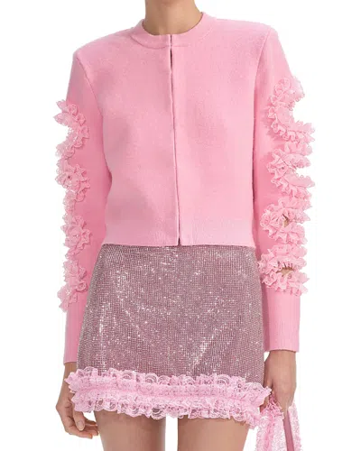 SELF-PORTRAIT SELF-PORTRAIT X CHRISTOPHER KANE CUT OUT LACE TRIM CARDIGAN