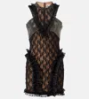 Self-portrait X Christopher Kane Embellished Lace Minidress In Black