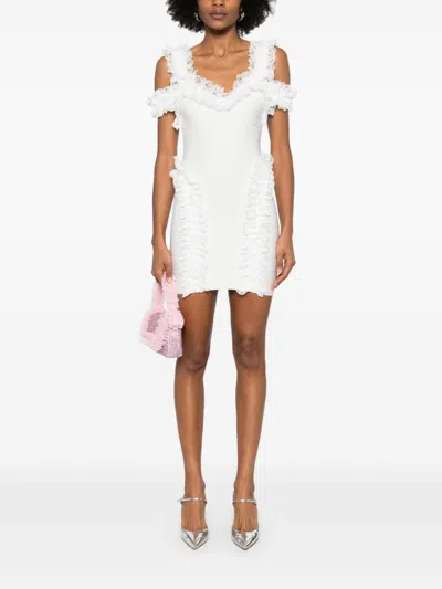 SELF-PORTRAIT X CHRISTOPHER KANE KNIT RUFFLE MINI DRESS