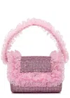 Self-portrait X Christopher Kane Lace And Crystal-embellished Top Handle Bag In Pink