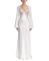 Self-portrait X Christopher Kane Lace Satin Long Sleeve Maxi Dress In White